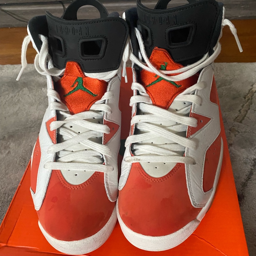 Nike Jordan men retro 6 white orange black size 13